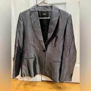 Maje Silver and Black Striped Blazer